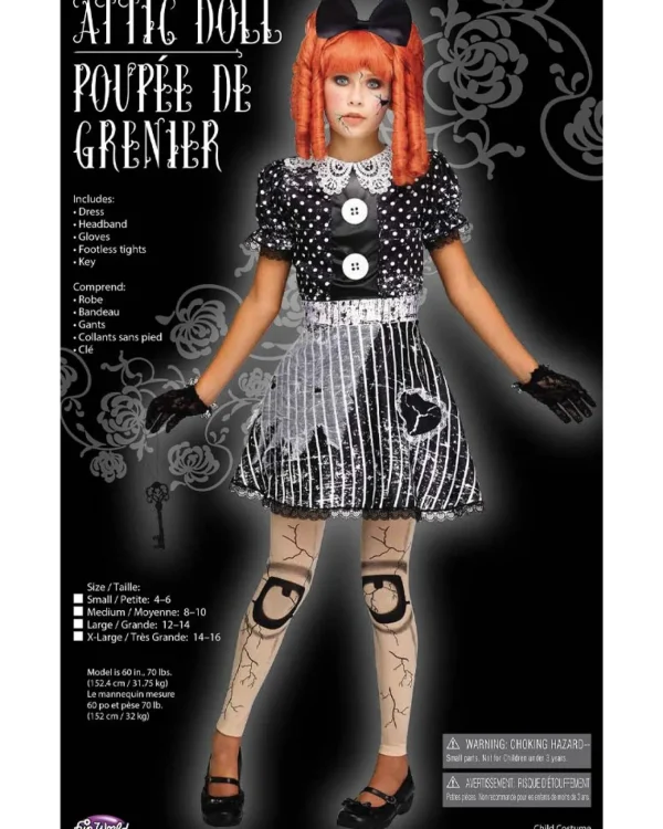 Fun World Attic Doll Girls Costume>Kids Kids Costumes