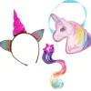 Rubies Barbie Unicorn Handbag Faux Hair Comb Headband Set> Halloween Hats