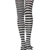 Leg Avenue Black And White Stripe Plus Size Thigh High Tights> Wicked Witches