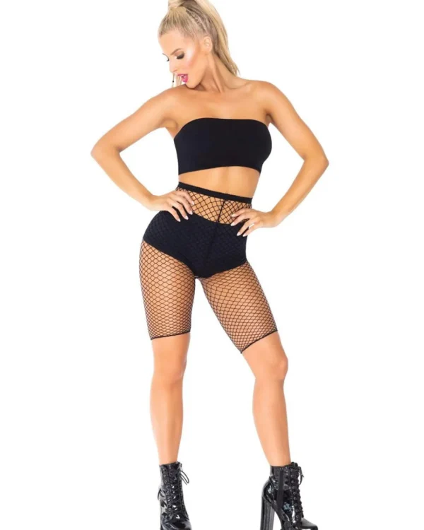 Leg Avenue Black Industrial Net Biker Shorts> Halloween Hosiery