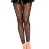 Music Legs Black Lace Footless Tights> Halloween Hosiery