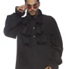 Leg Avenue Black Ruffle Front Shirt>Men Men's Costumes