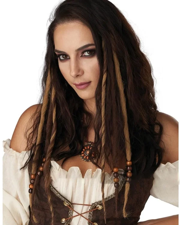 California Costumes Brown Clip In Dreads> Halloween Wigs