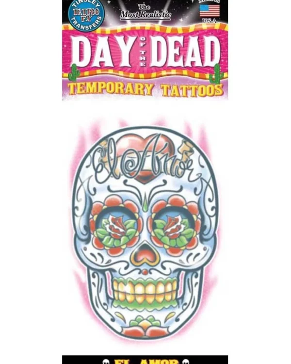 Tinsley Transfers Day Of The Dead El Amor Temporary Tattoo> Day Of The Dead