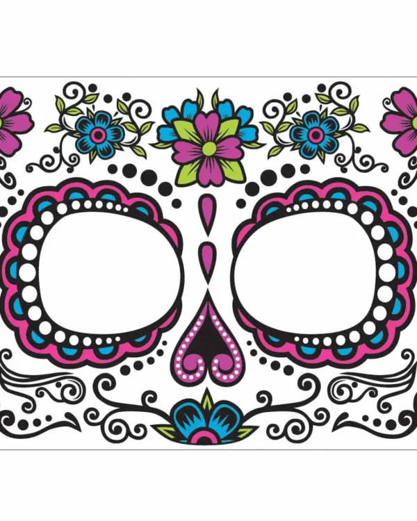 Forum Novelties Day Of The Dead Pink Tattoo Face> Day Of The Dead
