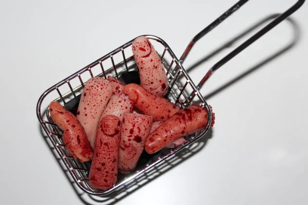 ForensicFX Studios Deep Fried Severed Fingers In Metal Fryer Basket Prop> Halloween Accessories