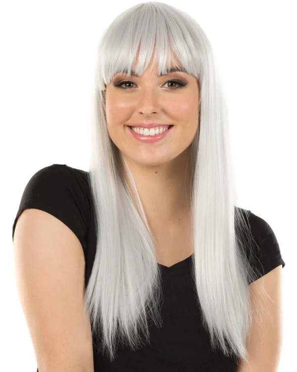 * Fashion Deluxe Silver Long Wig> Halloween Accessories