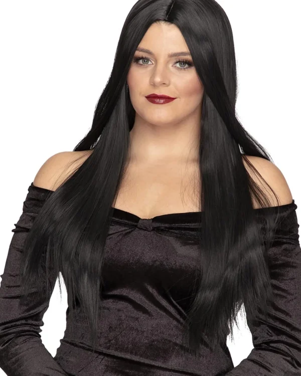 * Gothic Deluxe Black Long Wig> Halloween Accessories