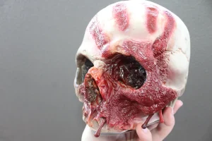 ForensicFX Studios Horror Skull With Bloody Hand Print> Halloween Accessories