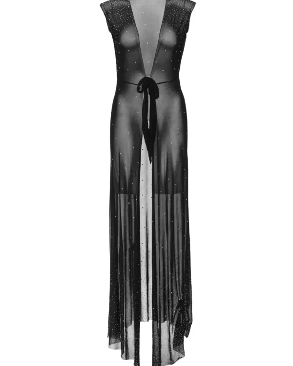 Leg Avenue Iridescent Black Rhinestone Sheer Robe> Saints &Amp; Sinners