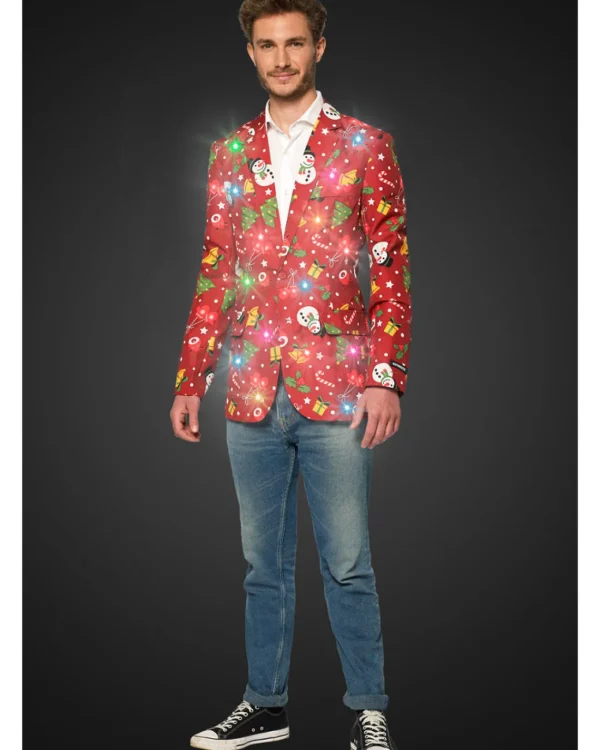 Opposuits Light Up Red Christmas Icons Mens Suitmeister Jacket> Opposuits