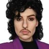 The Wig Outlet Purple Prince Curly Black Wig> Halloween Wigs