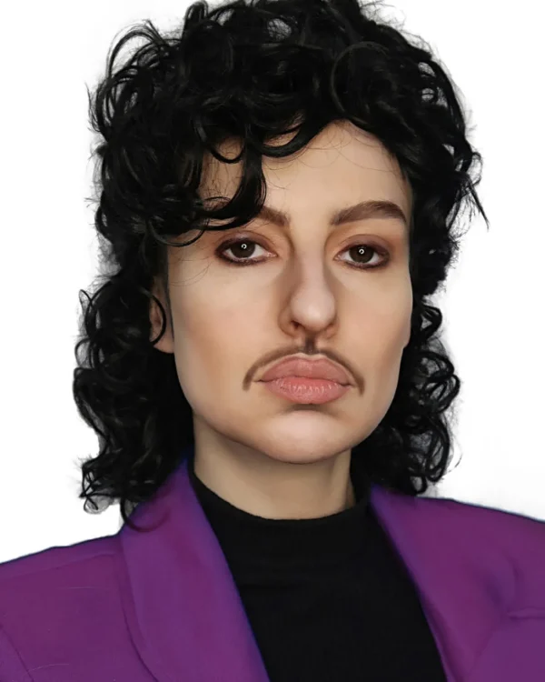 The Wig Outlet Purple Prince Curly Black Wig> Halloween Wigs