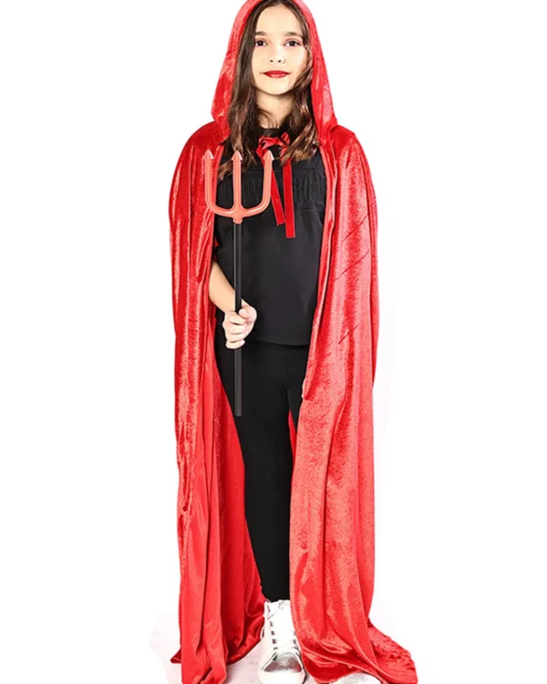* Red Panne Velvet Deluxe Kids Cape> Halloween Capes