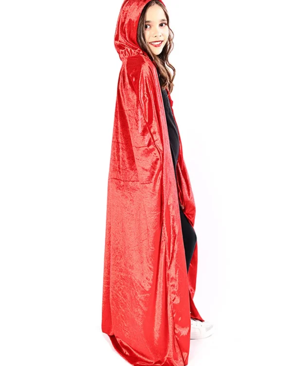 * Red Panne Velvet Deluxe Kids Cape> Halloween Capes