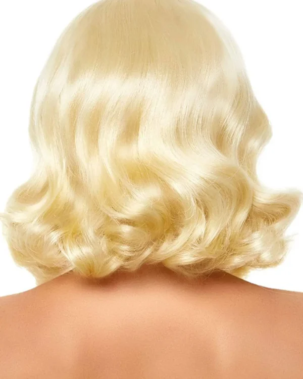 Leg Avenue Retro Bangs Short Curly Blonde Wig> Halloween Wigs