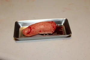 ForensicFX Studios Severed Finger Prop On Medical Metal Tray> Halloween Accessories