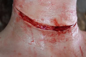 ForensicFX Studios Simple Slit Throat Prosthetic> Halloween Accessories