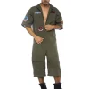 Leg Avenue Top Gun Board Short Flight Suit Mens Costume>Men Men's Costumes
