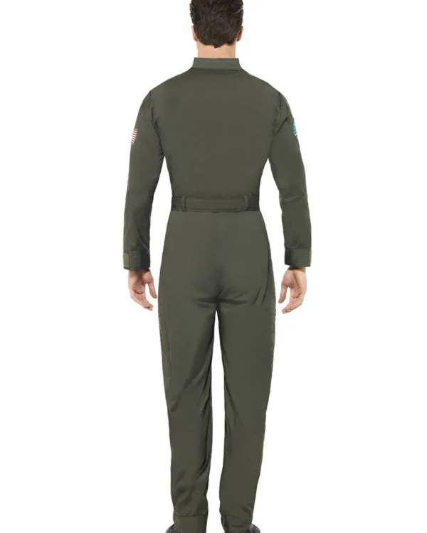 Smiffys Top Gun Jumpsuit Deluxe Mens Costume>Men Men's Costumes