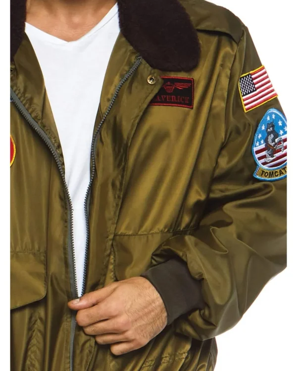 Leg Avenue Top Gun Khaki Mens Deluxe Bomber Jacket>Men Men's Costumes