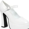 Ellie Shoes White Eden Patent Chunky Heel Womens Shoes> Saints &Amp; Sinners